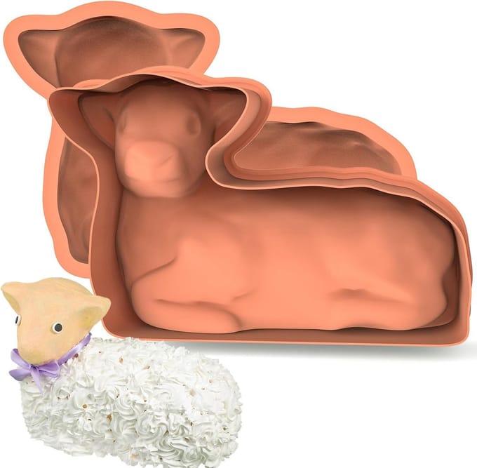 Easter Lams Cake Vorm - 3D Siliconen Mold voor Pasen - Groot 30.5cm Bakvorm voor Taart en Gebak