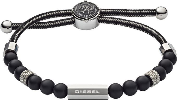 Diesel Beads Armband  (Lengte: 16.50-25.00cm) - Zwart