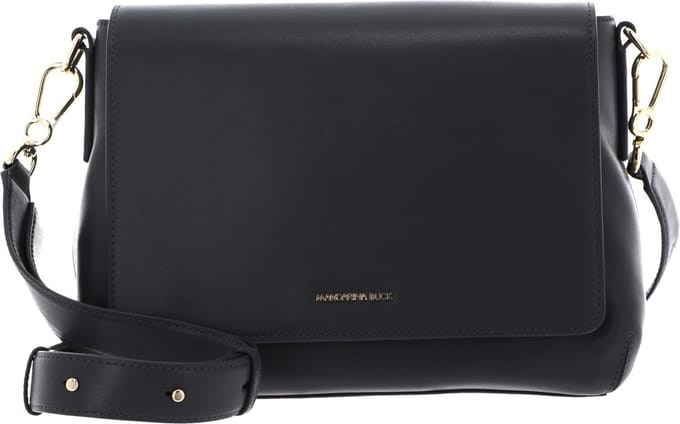 MANDARINA DUCK Leren Schoudertas Luna Shoulder Bag With Flap Iron Gate Goudkleurig