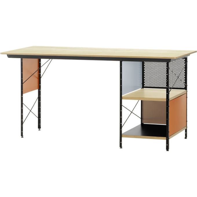 Vitra Eames EDU Bureau Zwart/Oranje/Blauw/Berk