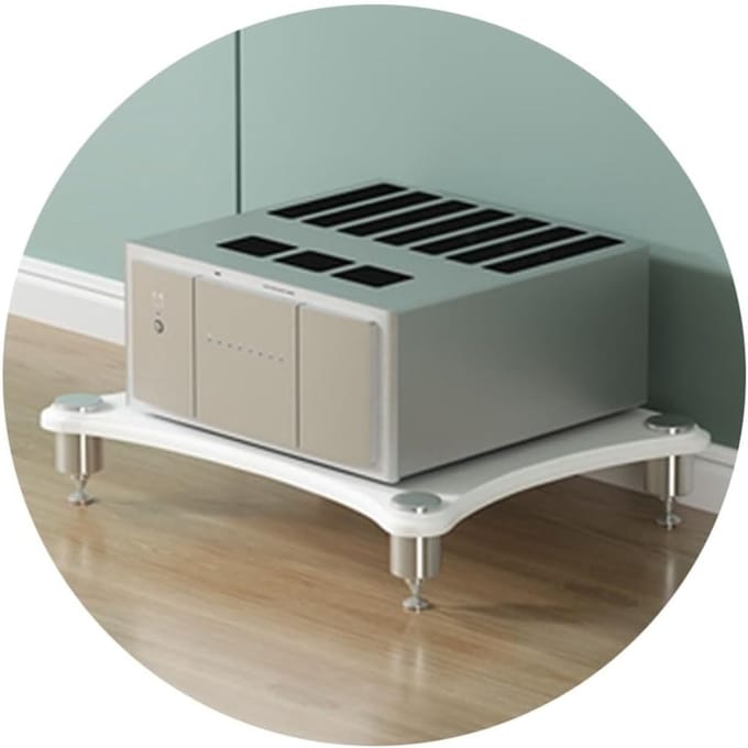Versterker Kast - Audio Meubel - Hifi Opbergen - Effen Constructie - 60x48x10cm - Wit