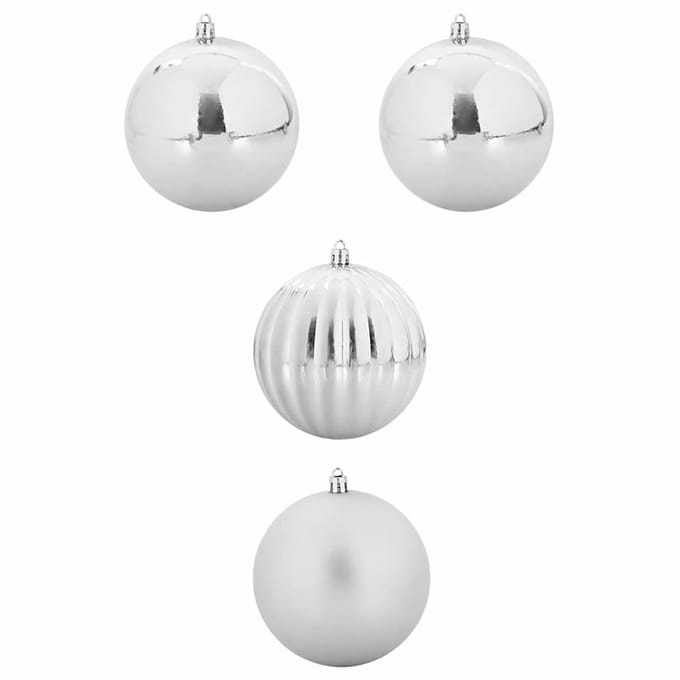 vidaXL - Kerstbal - Set - XXL - 4 - st - zilver - Ø - 20 - cm - Kunststof