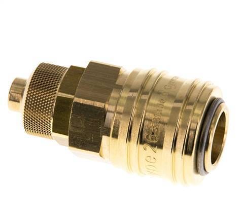 Messing DN 7.2 (Euro) Luchtkoppeling Snelkoppeling 8x10 mm Push-On Double Shut-Off - CLS7-N-B-SV-P-8