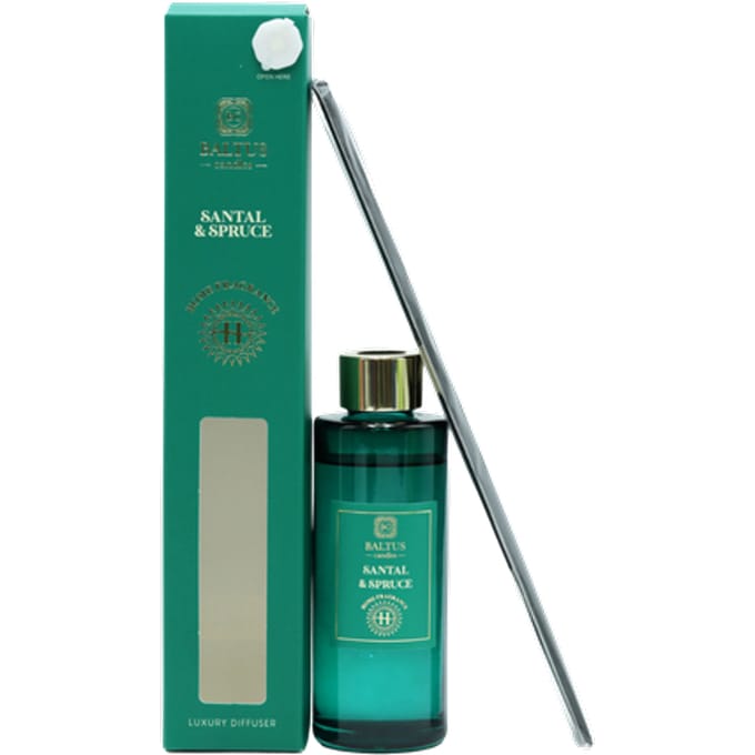 Baltus Luxe Santal & Spruce Geurstokjes Diffuser – 90 ml