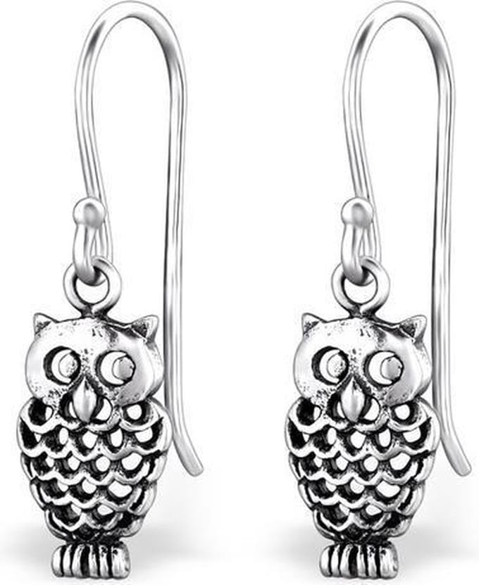 Montebello Oorbellen Aleid - 925 Zilver E-Coating - Uil - 7x25mm