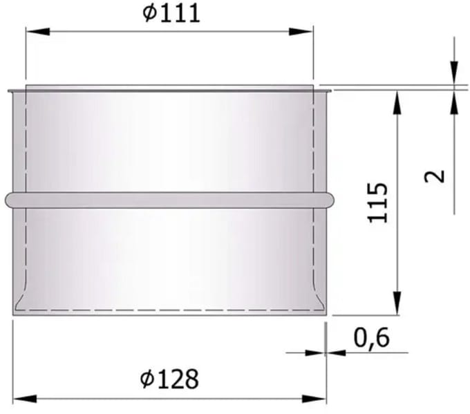Kachelpijp ø120mm Nisbus - staal