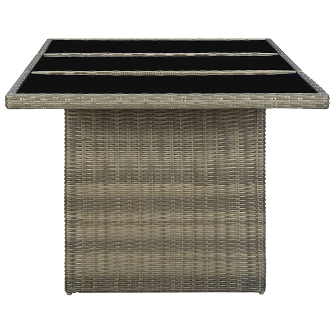 vidaXL - Tuintafel - poly - rattan - en - gehard - glas - bruin