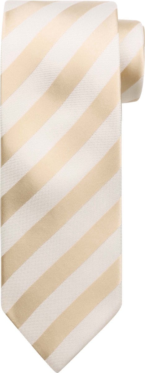 Suitable Stropdas Zijde Streep Beige - Streep - Heren das