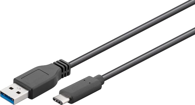 Goobay USB-C naar USB-A kabel - USB3.0 - tot 2A / zwart - 3 meter