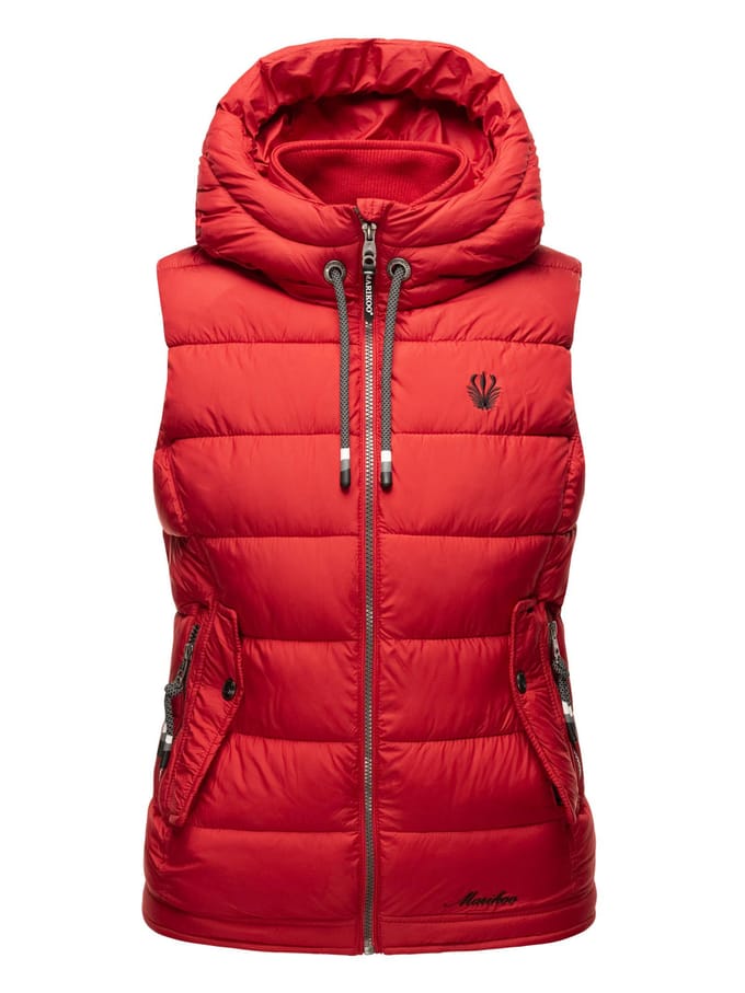 Marikoo dames gewatteerd vest – Taisaa, licht met capuchon & snackvak