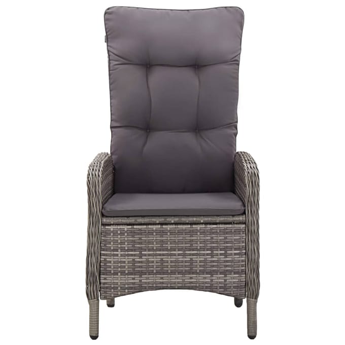 vidaXL - 11-delige - Tuinset - poly - rattan - grijs