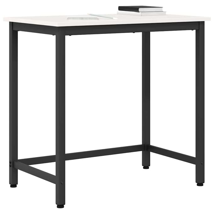 vidaXL - Tafel - Wit - 80 - x - 50 - x - 77 - cm - Engineered - hout - en - staal