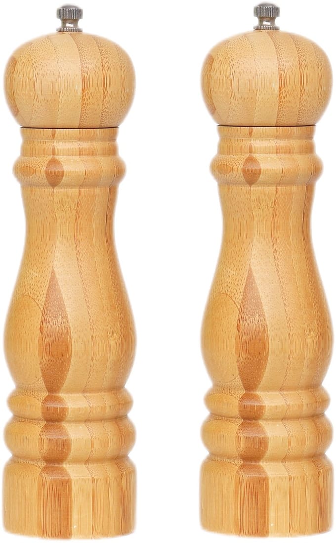 Cheffinger Pepermolen en Zoutmolen Set - Set van 2 - Bamboe - 22cm