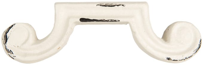 Clayre & Eef Handgreep 12x2x3 cm Wit Metaal