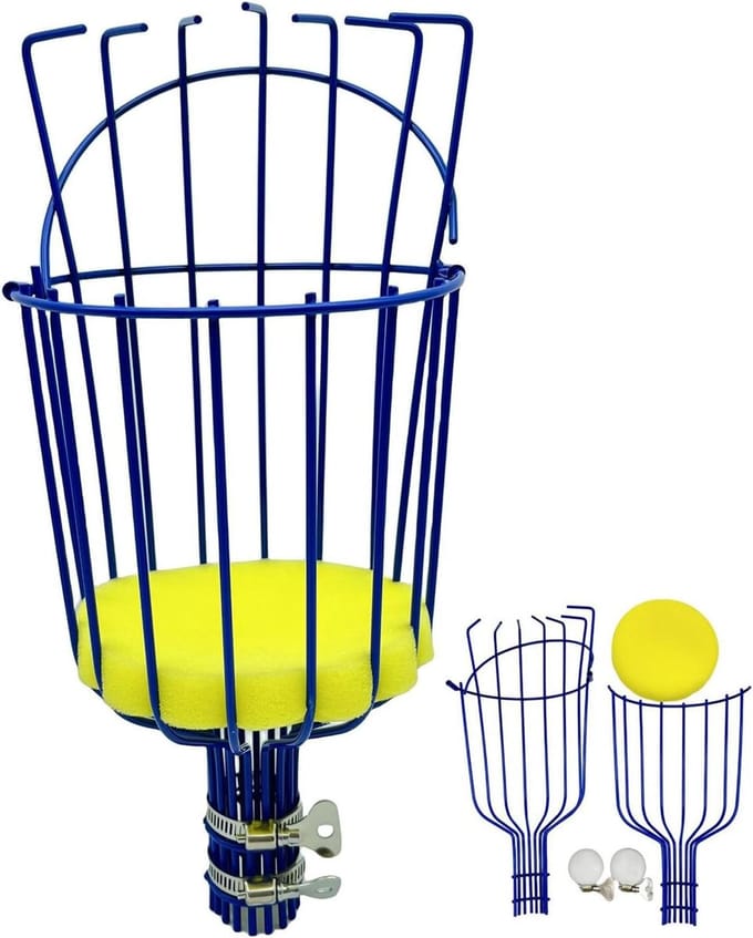 Verstelbare Plukmand - Fruitplukker - Oogsten van Fruit - Beschermt tegen kneuzingen - 33 cm diameter - Blauw