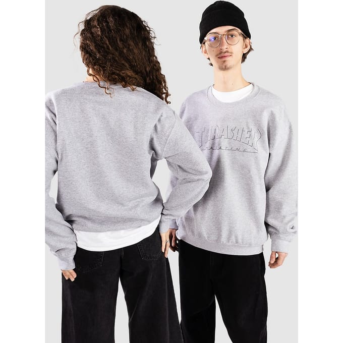 Thrasher Shadow Mag Logo Crewneck Sweater grijs