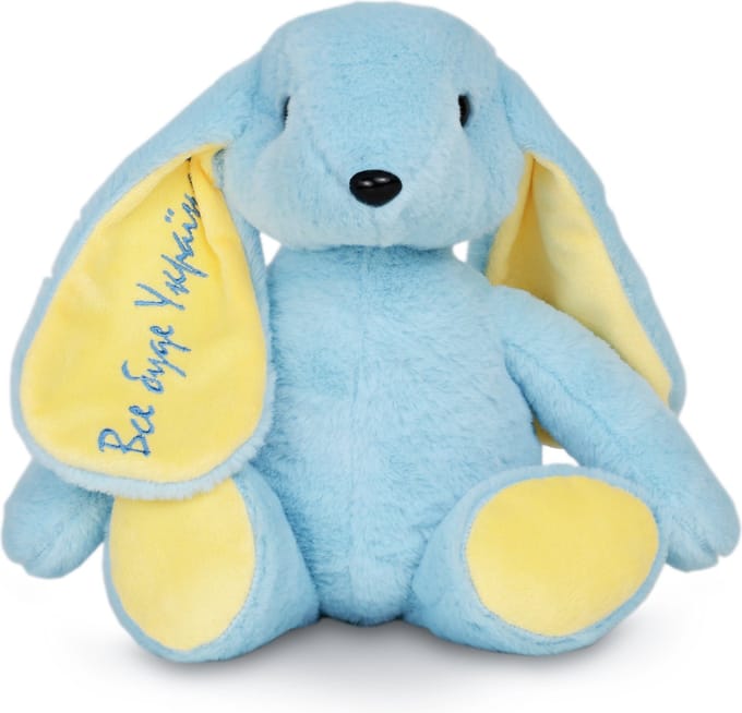 Speelgoed Knuffel - Pluche knuffel Konijn - Blauwe Patriot van Oekraïne 34 cm