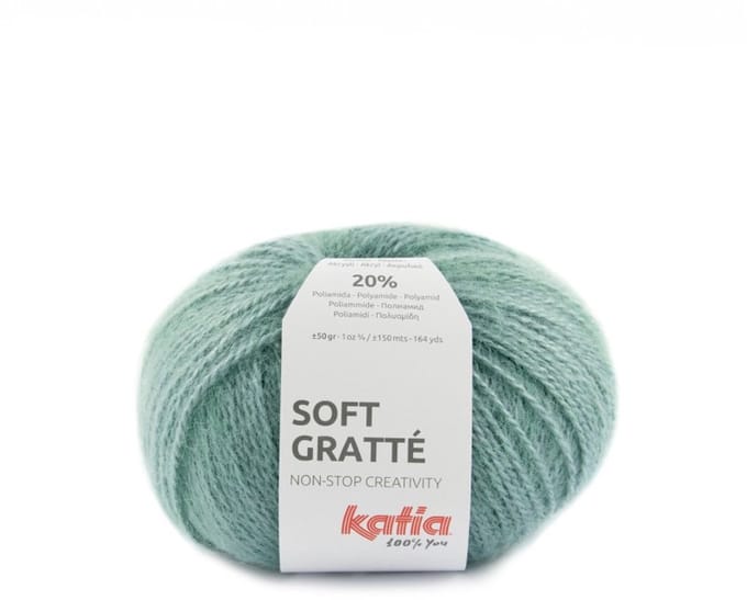 Katia Soft Gratté - 84 zeegroen - Mohair-Look Acryl Garen