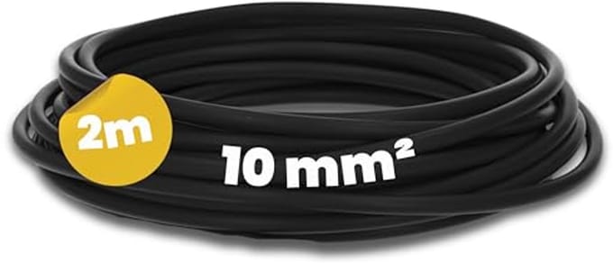 2 meter H07V-K 10 mm² zwarte bedradingskabel - flexibele aderkabel voor schakelkastsystemen
