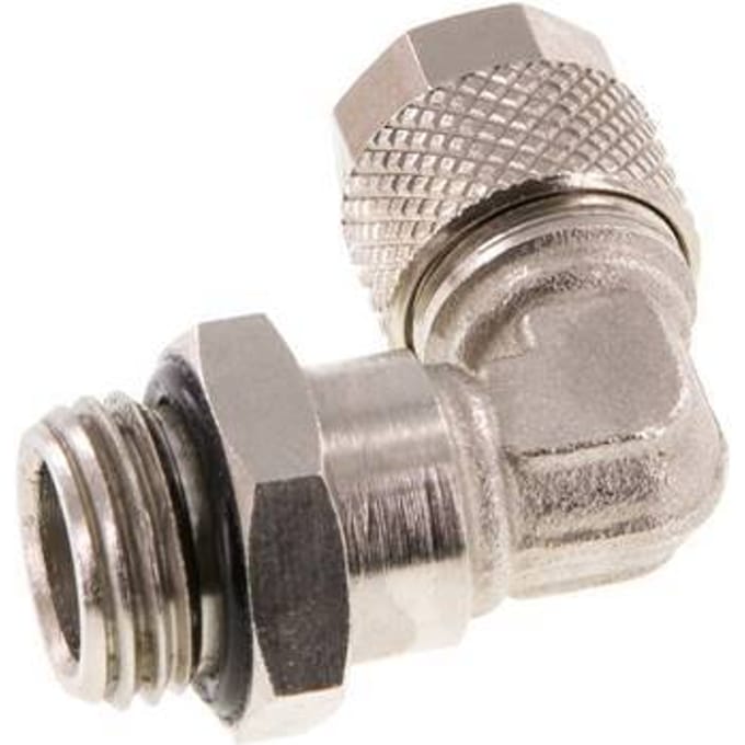 8x6 & G1/4'' Vernikkeld Messing L-Opsteekkoppeling Buitendraad NBR [2 Stuks]