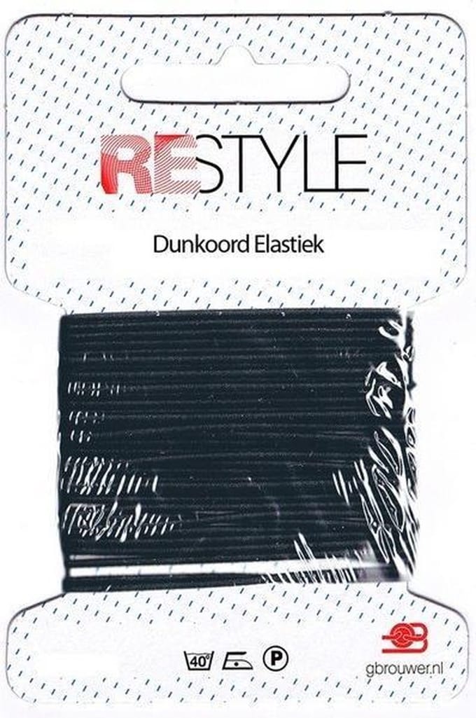 Restyle - Dunkoord Elastiek 1.4mm -  zwart - 4mtr