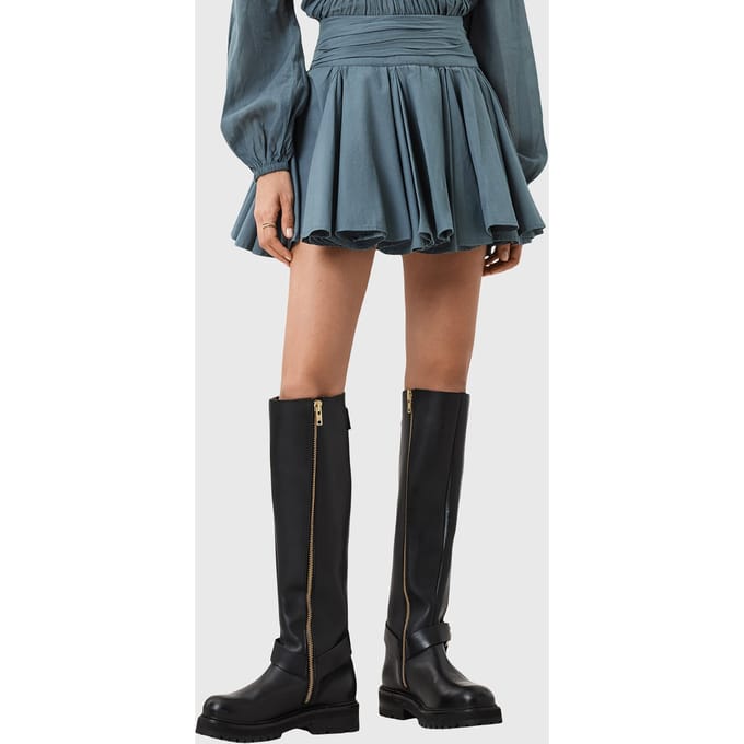 AllSaints Tulip Skirt Dark Slate Blue Größe: 8 | Miniröcke Outlet | Damen | Blau