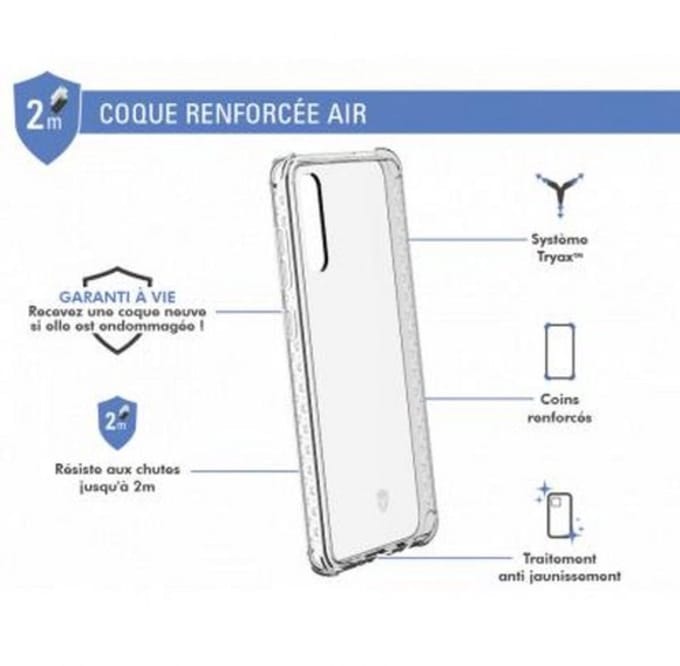 Force Case, Hoesje geschikt voor Samsung Galaxy A70 - AIR Versterkt, Transparant