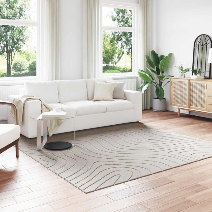 vidaXL - Binnen- - en - buitenkleed - PALMERAS - Crème - 240 - x - 240 - cm - Polyester