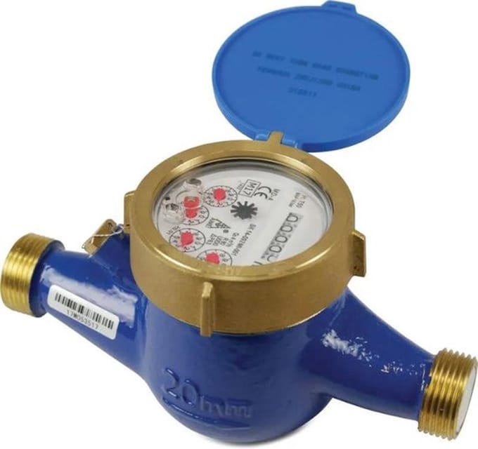 Watermeter messing 3/4" buitendraad 16bar 2.5m³/h type TL multi jet horizontaal met pulse optie