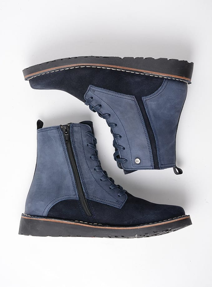 Wolky Veterschoenen Wagga Wagga blauw suede