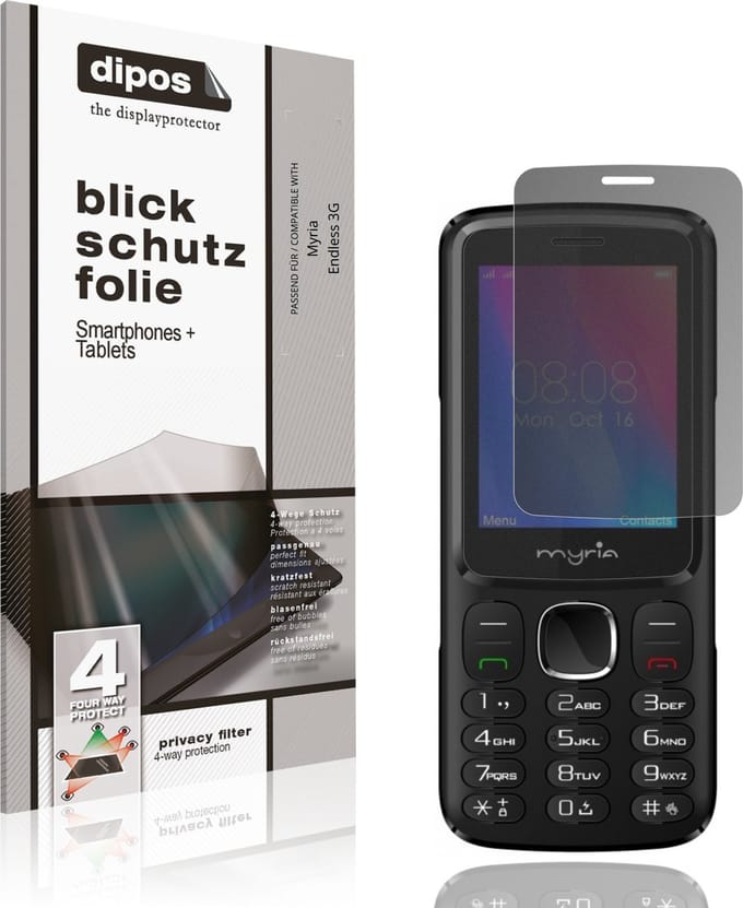 dipos – Matte Privacy Screenprotector geschikt voor Myria Endless 3G | Anti-Spy Beschermfolie