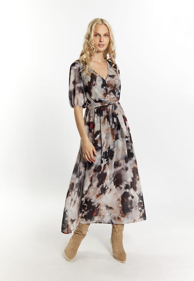 IZIA Jurk Dames Zwart Veelkleurig