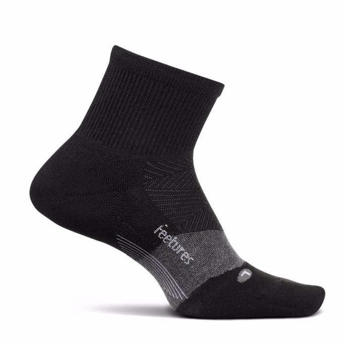 Feetures - Merino 10 Ultra Light Quarter  - Charcoal - Donkergrijs / MEDIUM