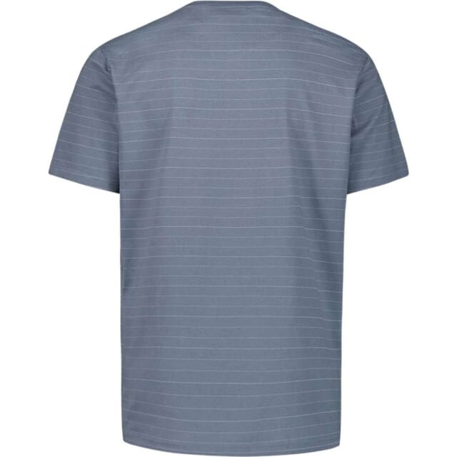 No Excess T-shirt crewneck yarn dyed pin stri washed blue