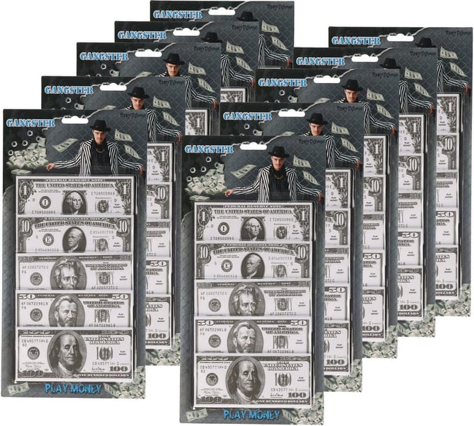 Speelgoed geld - 1000x stuks - 1-10-20-50-100 dollar - 6,5 x 14 cm - Nep geld