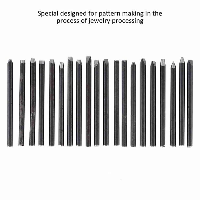 Kit d'outils Ciseau Enclume pour le Traitement de Bijoux Fabrication Outils de Sculpture (20 pcs) black