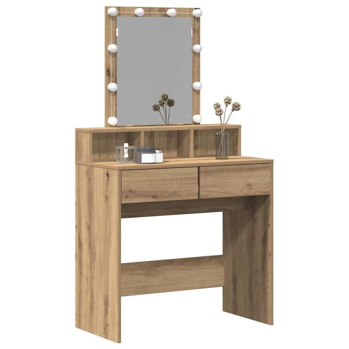 vidaXL - Kaptafel - artisanaal - eikenkleurig - 80 - x - 41 - x - 144.5 - cm