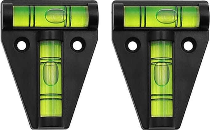 *** 2x Compacte Stelwaterpas - T-Type driehoek kruis Waterpas zwart - Caravan Stellen - van Heble® ***