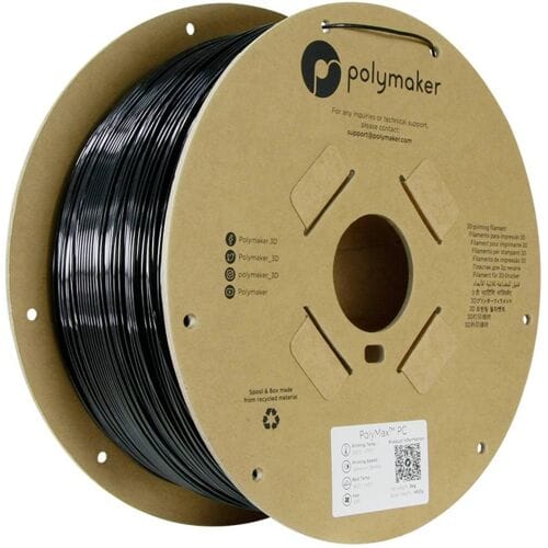 Polymaker PC02007 6938936712770 Filament PC (polycarbonaat) Slagvast, Hittebestendig 1.75 mm 3000 g Zwart PolyMax™ 1 stuk(s)