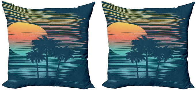 ABAKUHAUS Eilandfeest kussenhoes – 2x40x40 cm – dubbelzijdig – microvezel