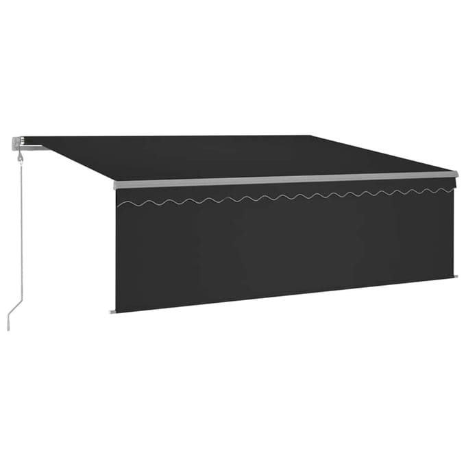 vidaXL - Luifel - met - rolgordijn, - LED - en - windsensor - 4,5x3 - m - antracietkleur