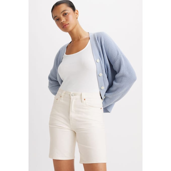 Levi's Ribcage Bermuda Shorts White Taglia: W26 | Pantaloncini Outlet | Donna | Bianco