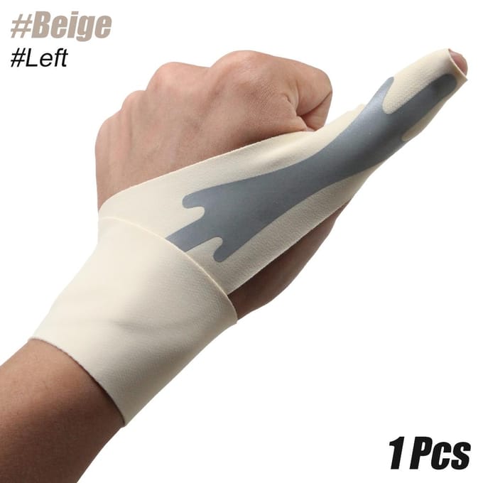 Manchon de compression réglable pour pouce et poignet pour soulager la douleur de l'arthrite Hommes Femmes Support élastique beige