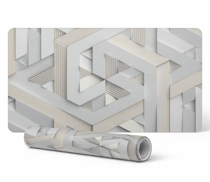 Bureauonderlegger voor grafisch ontwerpers en vormgevers, geometrisch geweven, 90x45 cm