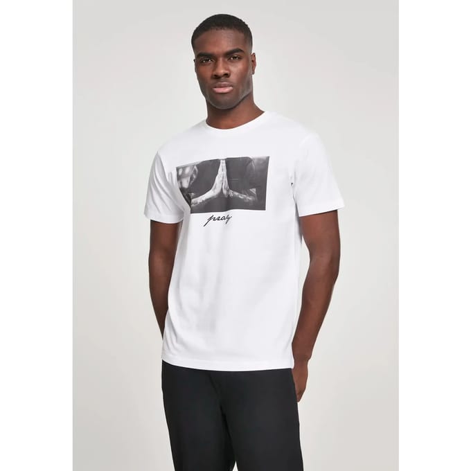 Mister Tee - Pray Heren T-shirt - L - Wit