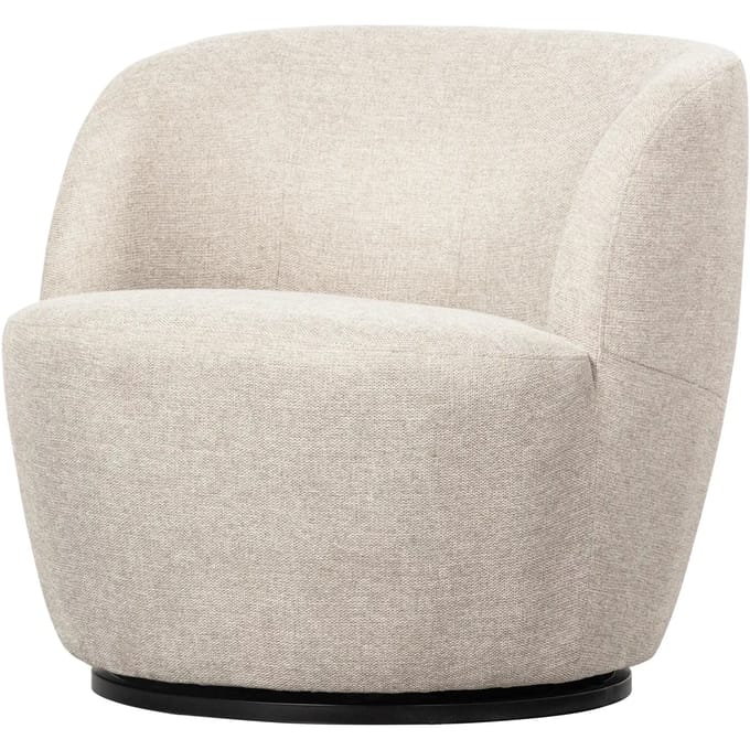 WOOOD Serra Draaifauteuil - Polyester - Off White - 68x70x77