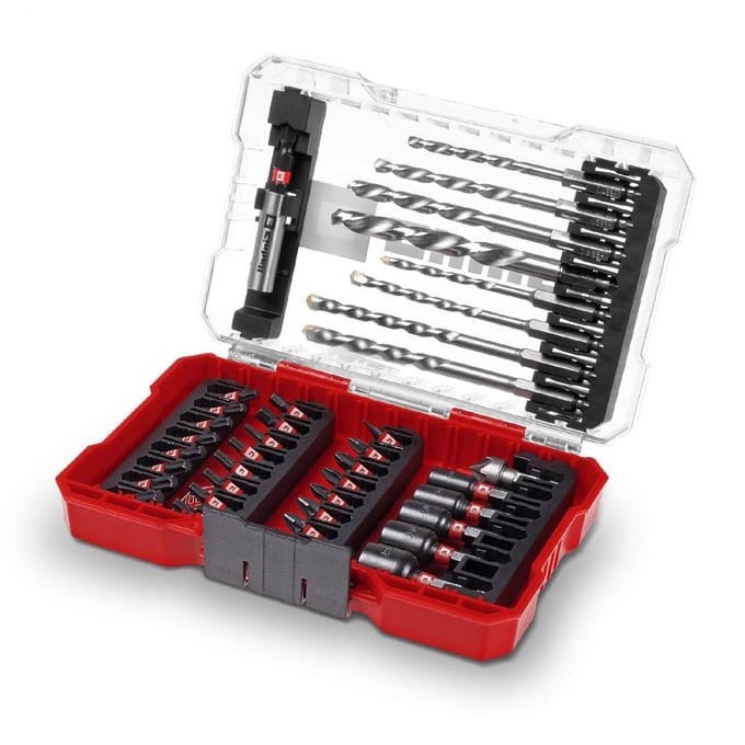Accessoireset Bitset - Schroefbits Boren - Klus Klussen - Slagvaste Componenten - 39 Delig - Grijs