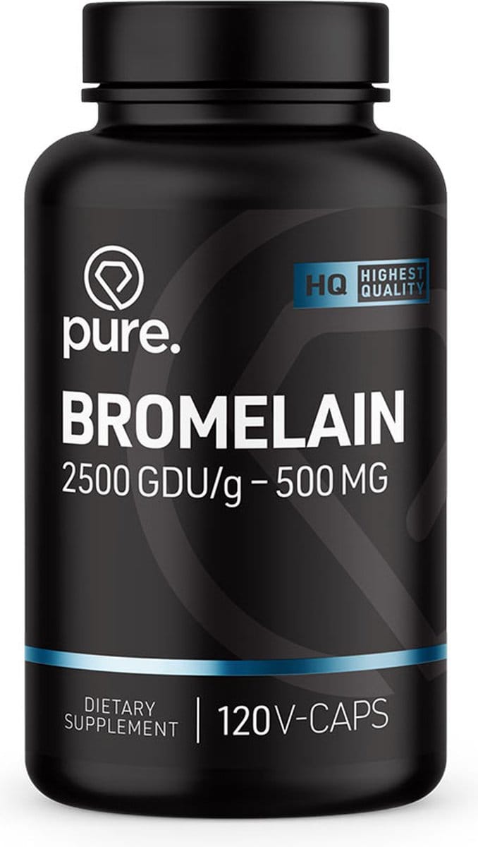 Pure. Bromelain - 500mg - 120 v-caps - ananas -enzym - vegan supplement