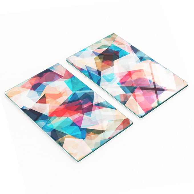 Decoratieve glazen snijplanken met mozaïekabstractie, 2x30x52 cm