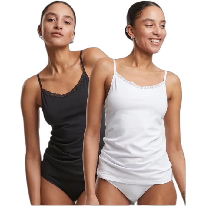 Katoenen en kanten top voor dames Urban Classics Basic (x2)